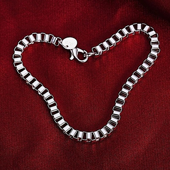 Sterling Silver Box Chain Two Piece Bracelet Set - Picture 6 of 6